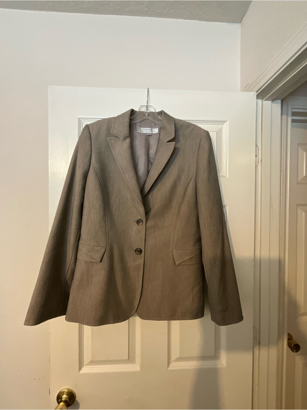 Tahari Women's Taupe Tailored Blazer